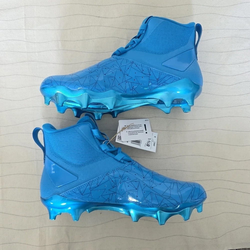 Adidas Mens ADIZERO Chaos Football Cleats Blue/White Shoes IF9718 Size 8.5 NEW